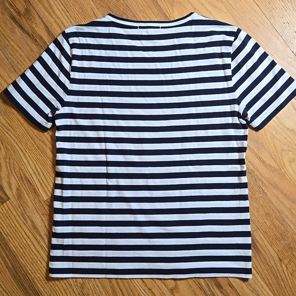 Alex Mill navy and White Striped Short Sleeve Tee - Picture 2 of 4
